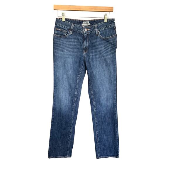 L.L.Bean Jeans Straight Leg Favorite Fit Medium Wash Denim Womens Blue Size 4 - Picture 1 of 7